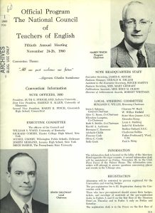 Official Program: The National Council of Teachers of English (1960) - cover