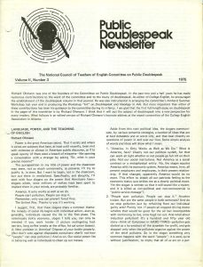 Public Doublespeak Newsletter (1975) - Volume 2 no 3 front page