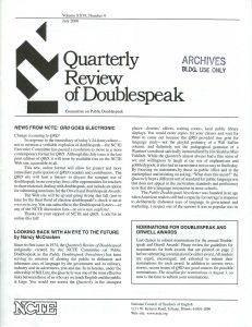 Quarterly Review of Doublespeak cover 2000