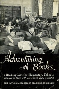 First edition of Adventuring with Books (1950) cover