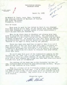 Letter to Robert Hogan about assigned reading of catcher in the rye, March 13, 1963