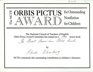 Certificate for Honor Books 1990