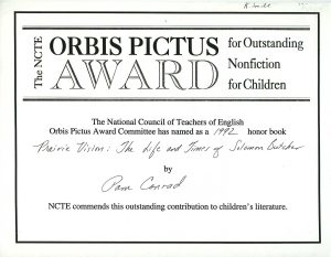 Certificate for Honor Books 1992
