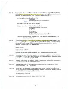 Memo from Kathy Egawa to Kylene Beers about Executive committee meeting minutes and agenda items regarding middle level section, July 13, 2000 - second page