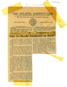 “How to Handle Complaints on Books,” The Atlanta Constitution (February 11. 1963)