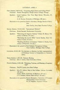 Program from first conference (1949) - Back
