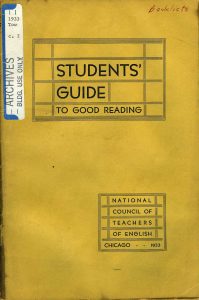 First edition of Students’ Guide to Good Reading (1933) cover