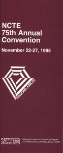 NCTE 75th annual convention program cover, November 22-27, 1985