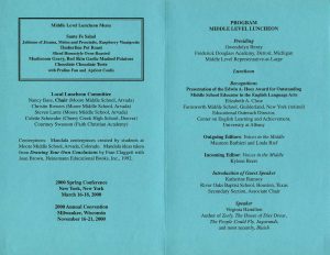 Program from Middle Level Luncheon (1999) - inner