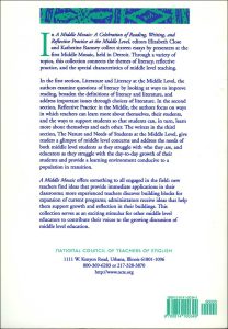 Middle Mosaic: A Celebration of Reading, Writing, and Reflective Practice at the Middle Level (2000) - back cover