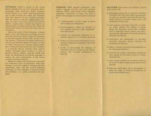 Non-White Minorities in English and Language Arts Materials (1978) - Pamphlet interior