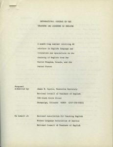 Proposal, “International Seminar on the Teaching and Learning of English”(c., 1966) - Page 1