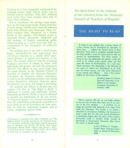 First printing of The Student’s Right to Read (1962) back