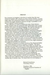 A Celebration of Teachers: For the Diamond Jubilee of the National Council of Teachers of English (1985) preface
