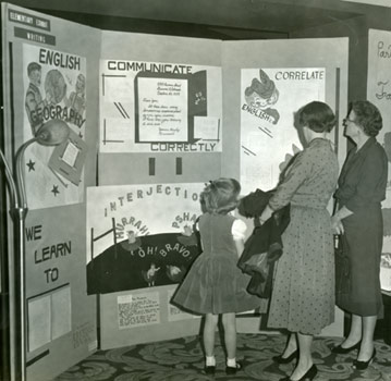 Teaching booth at the 1959 NCTE Convention in Denver, circa 1959
