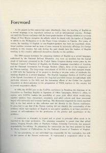 On Teaching English to Speakers of Other Languages: Papers Read at the TESOL Conference, Tucson, Arizona, May 8-9, 1964 (1965) - foreword