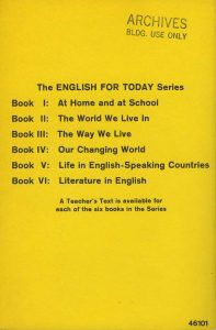 English for Today: Book One: At Home and School (1962) - table of contents