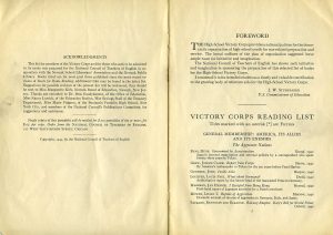 Victory Corps Reading List (1943) - foreword