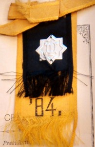 Black and Gold ribbon from Illinois Industrial University, 1884
