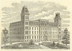 Engraving of University Hall, ca. 1870