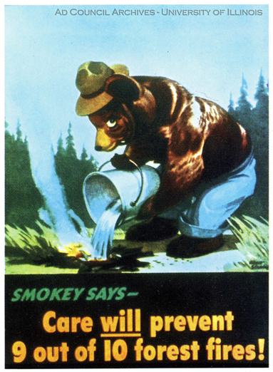 Forest Fire Prevention poster - Smokey Bear 1945