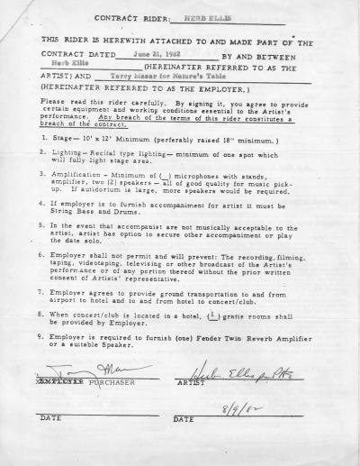 Herb Ellis Performance Contract 1982 Page 3