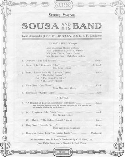 Sousa Band Souvenir Concert Program (page 8)