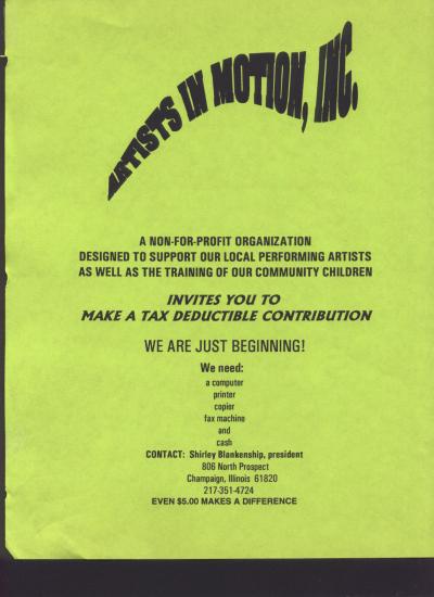 Artists in Motion [Artists in Motion Invitation to Donate.jpg]