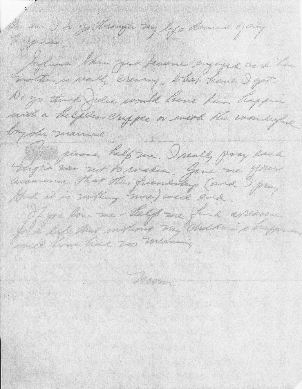 A mother writing to her daughter, page 2