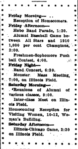 Homecoming Program, 1910