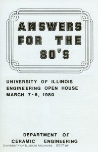 Ceramic Engineering Open House program, 1980. Found in Record Series 11/4/803.