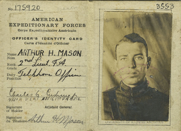Mason's Officer Identity Card. RS 41/20/230
