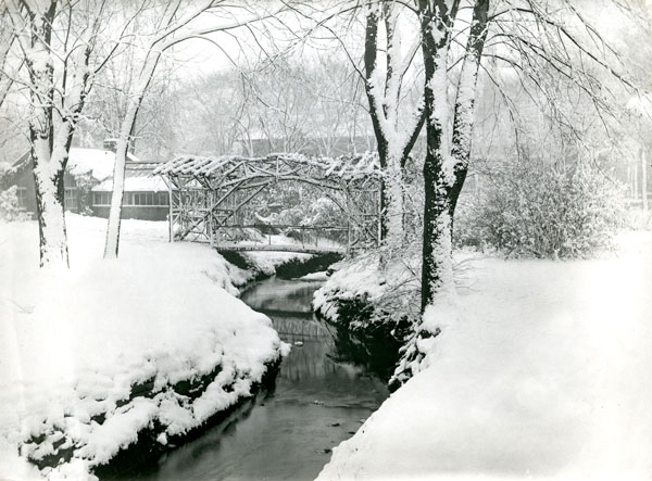 Rustic Bridge over the Boneyard Creek circa 1914, Record Series 39/2/20.