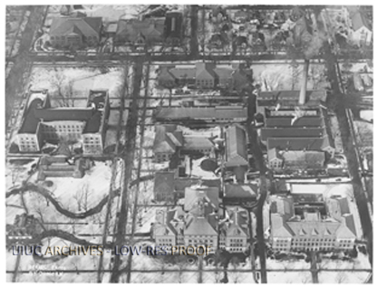 Aerial view of the Engineering campus, ca. 1930, RS 39/2/22.
