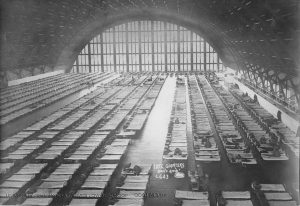 Armory used as sleeping quarters, circa 1918