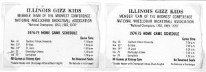 Gizz Kids Basketball Tickets, 1974-75. 