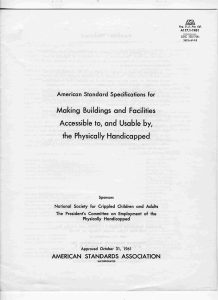 Architectural Accessibility Standards October 31, 1961