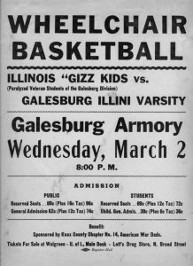 Publicity for a Wheelchair Basketball Game March 2, 1949