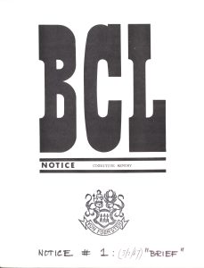 BCL Notice on Cognitive Memory, 1967, found in record series 11/6/17, box 8.